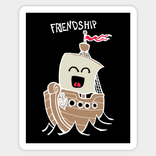 Friendship / Friend Ship (White) Sticker